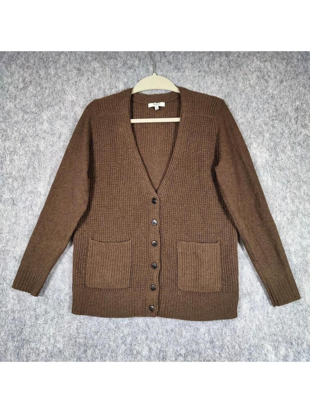 Madewell Olive Brown Wool \University Cardigan - Medium - Picture 1 of 8